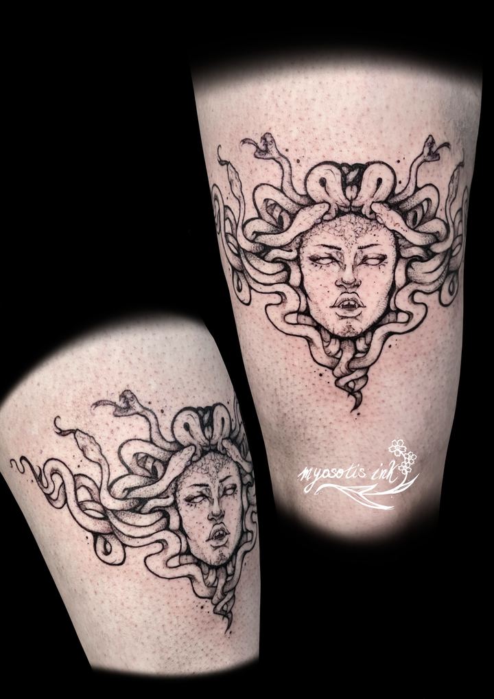Tattoo von Luca: Medusa-Gesichter mit Schlangenhaar