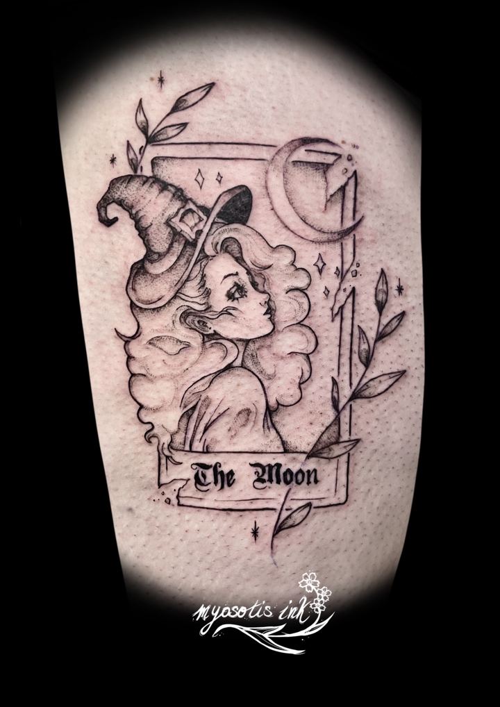 Tattoo von Luca: Tarot-Karte „The Moon"